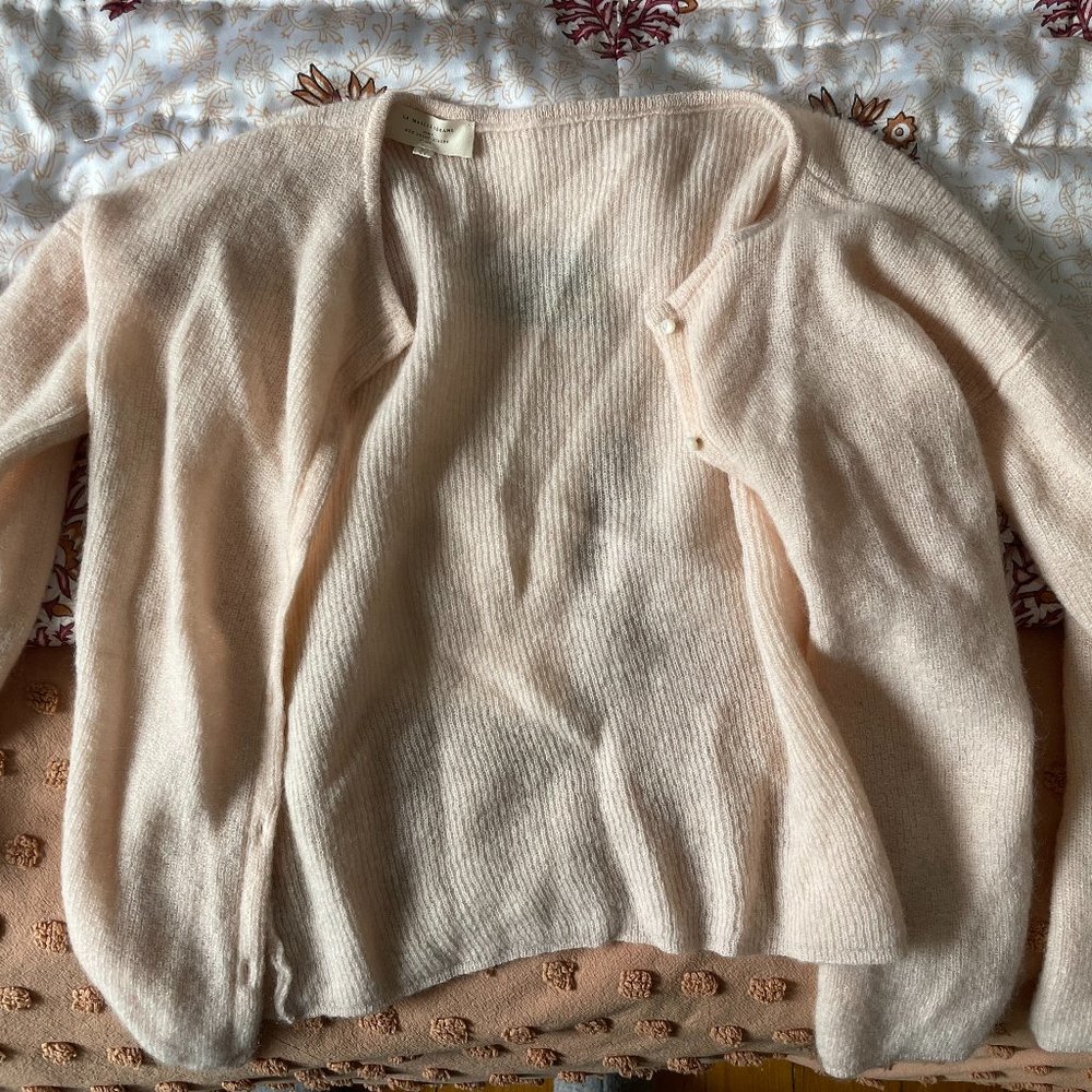 Sezane pink cardigan with pearl buttons - like new